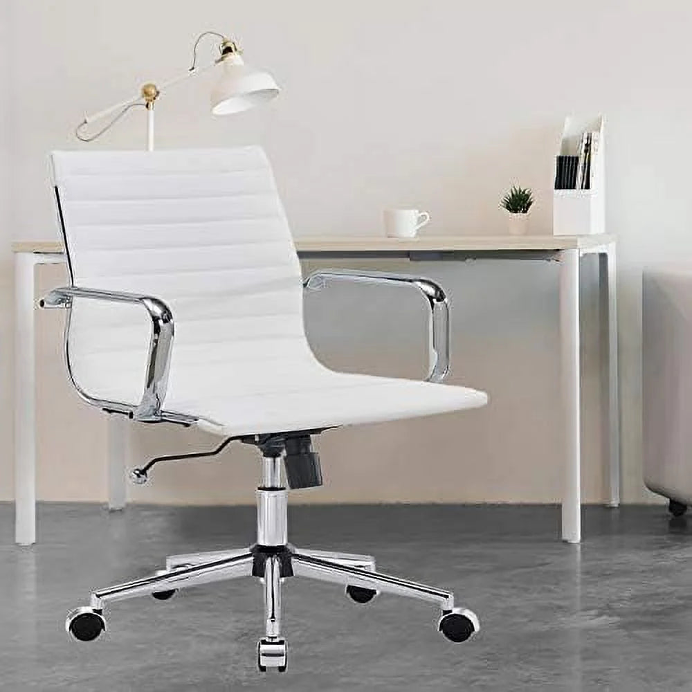 Black Leather Office Chair with Wheels F3964
