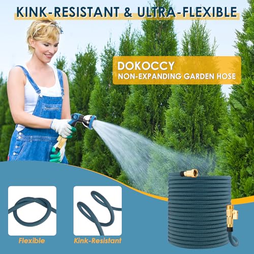 100 ft Flexible Non-Expanding Garden Hose with 10 Function Spray Nozzle M478299