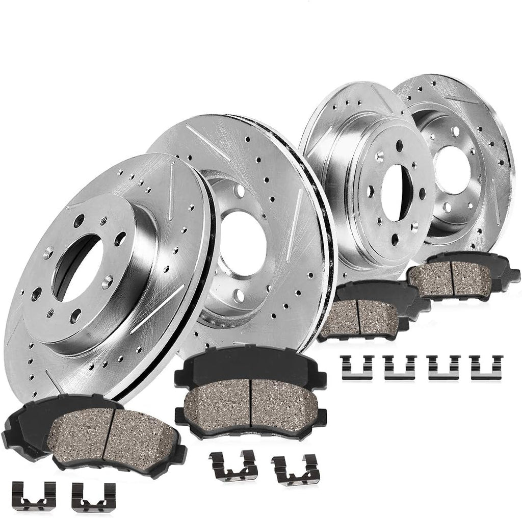 4 Lug Ceramic Brake Rotors and Pads with Clips O487