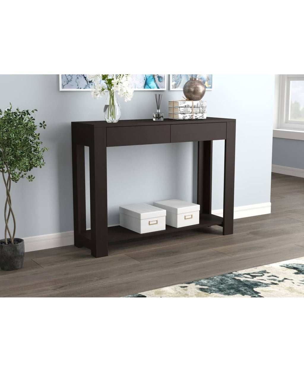 Console Table with 2 Drawers Cappuccino N837