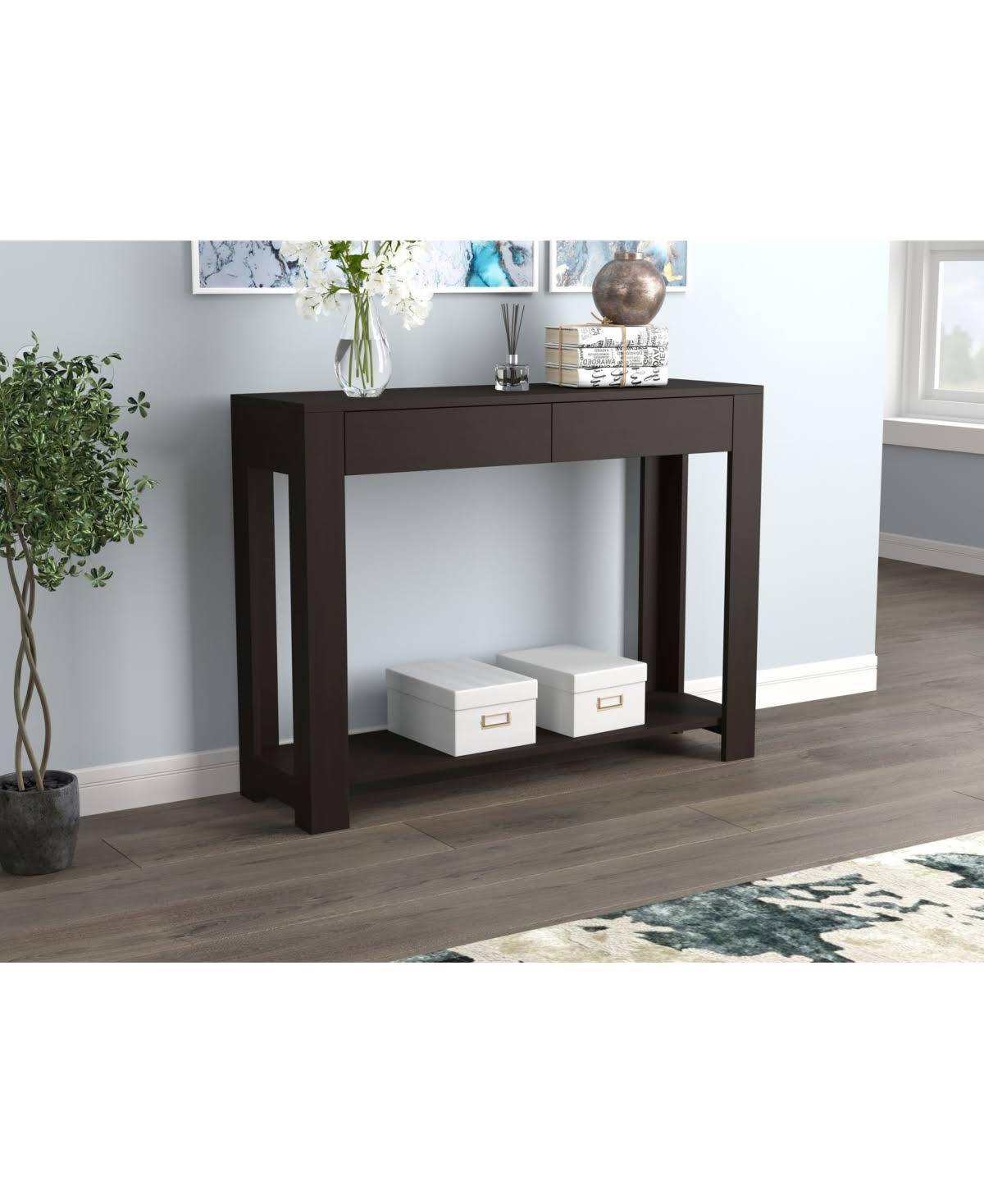 Console Table with 2 Drawers Cappuccino N837