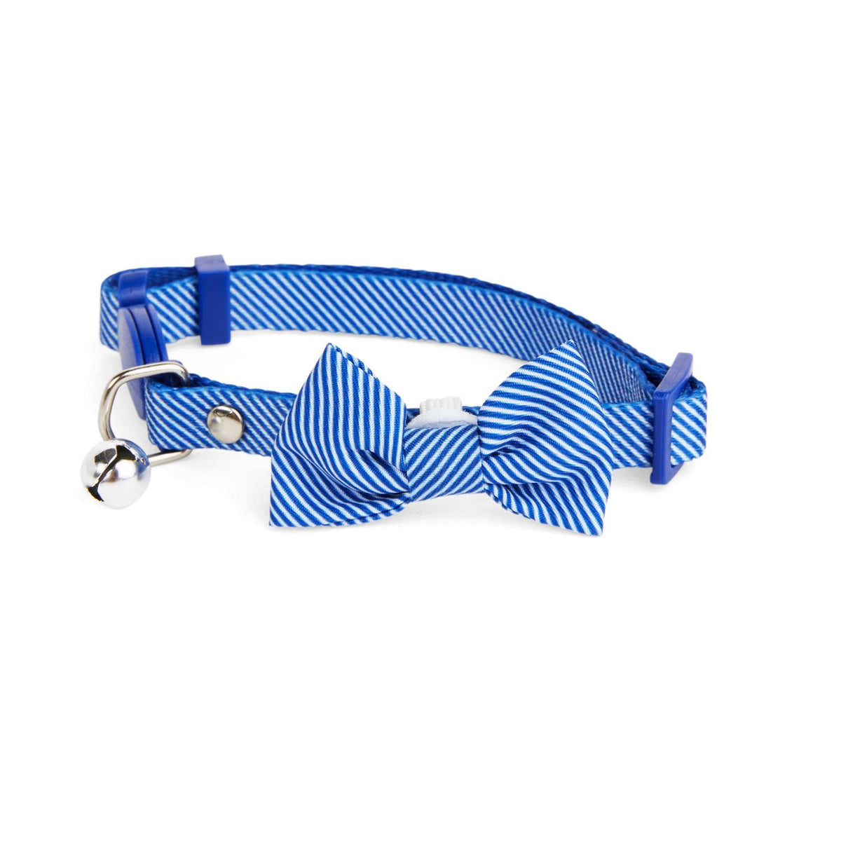 Blue Seersucker Breakaway Cat Collar S4160