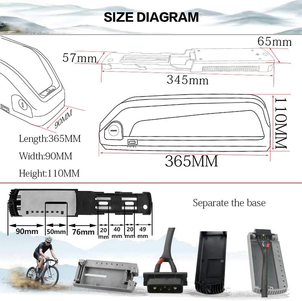 52V13AH Electric Bike Lithium Battery Pack with USB Charger K614170