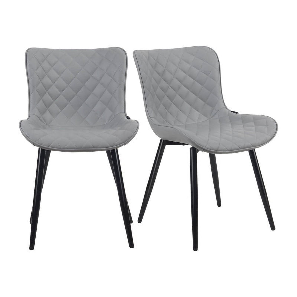 Gray Faux Leather Dining Chair Set of 2 L527540