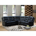 Black Faux Leather Reclining Sectional Y7060