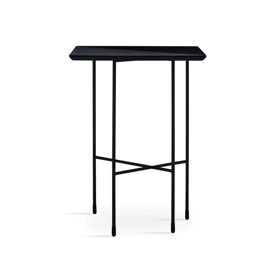 Black Engineered Wood & Metal Side Table W44741