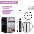 Handheld Electric Milk Coffee Frother Stainless Steel Whisk Black N569350