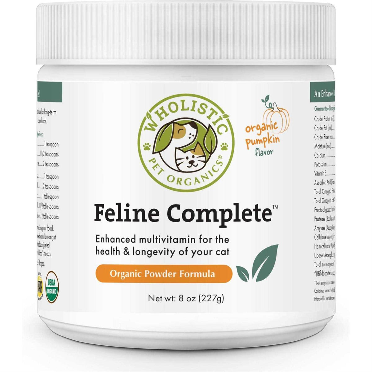 Organic Feline Complete Pumpkin Enhanced Powder Multivitamin for Cats W5657