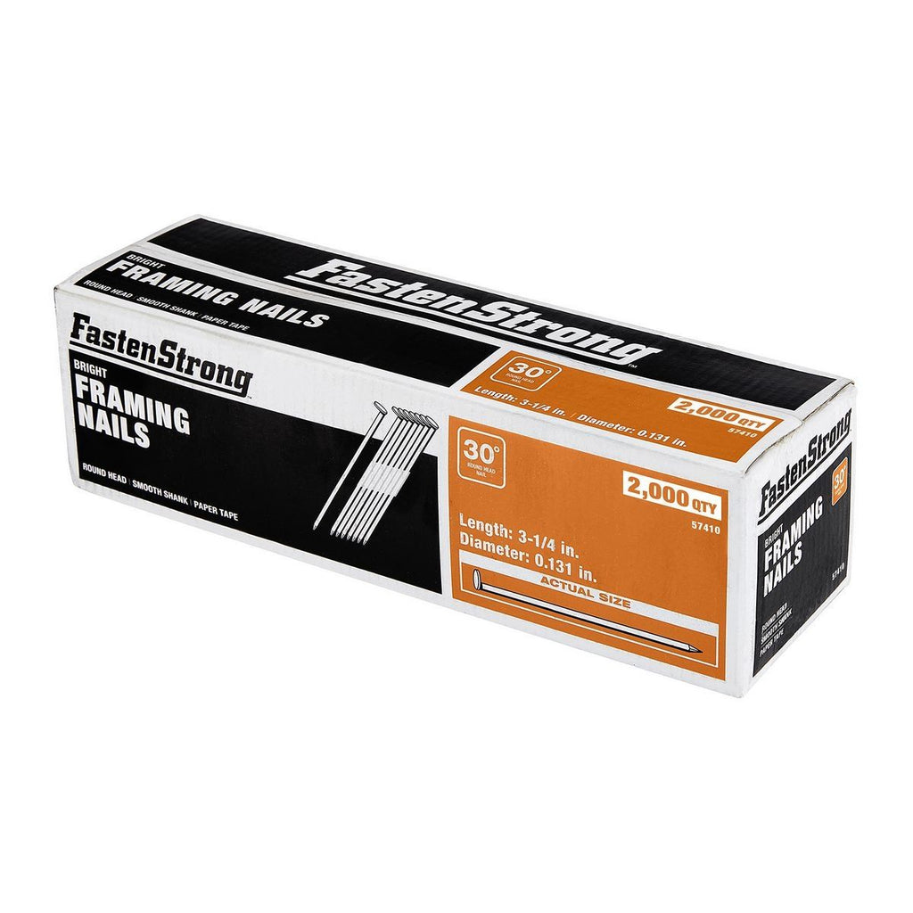Bright 3-1/4 in. Framing Nails, 2000 Pack D28655