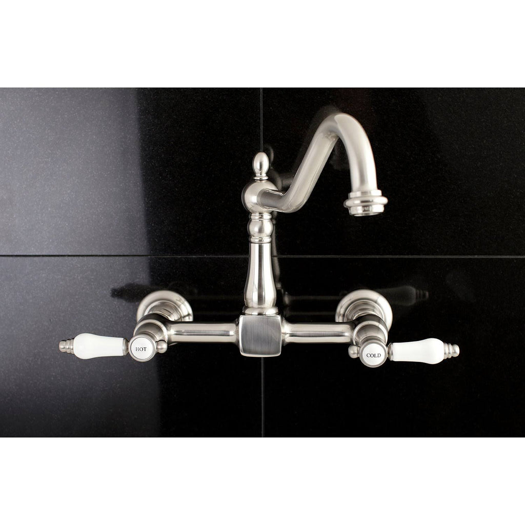 Matte Black Wall Mount Bridge Kitchen Faucet Q315