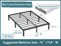 14'' Heavy Duty Full Metal Platform Bed Frame D725