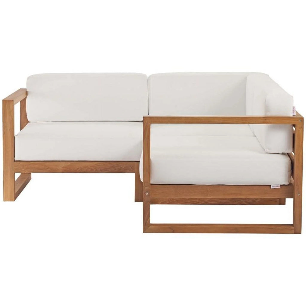3 Piece Solid Teak Wood Patio Sectional I2726
