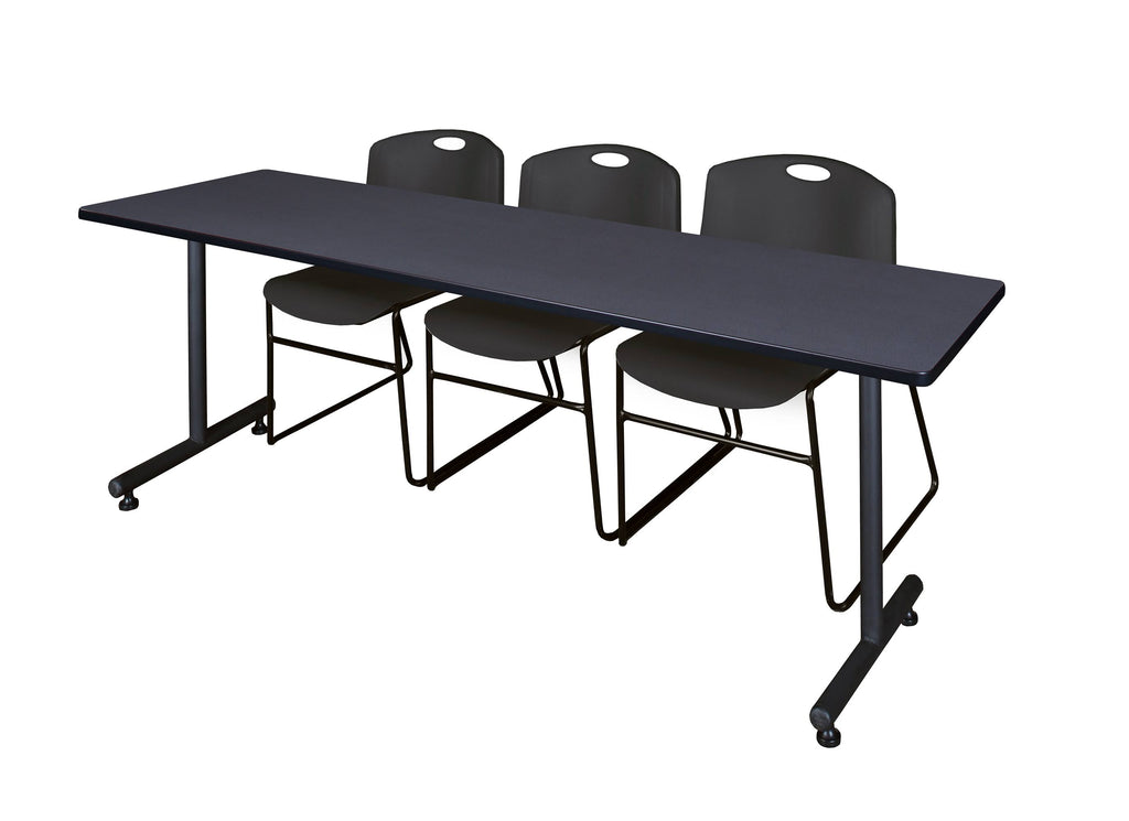 Black Training Table and 2 Stack Chairs R95403