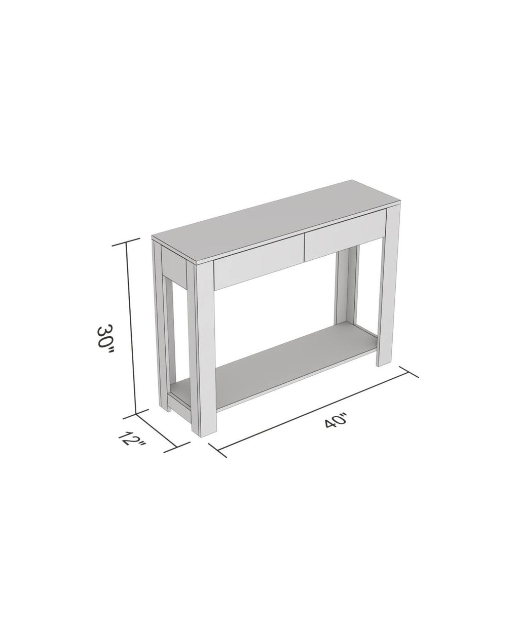 Console Table with 2 Drawers Cappuccino N837