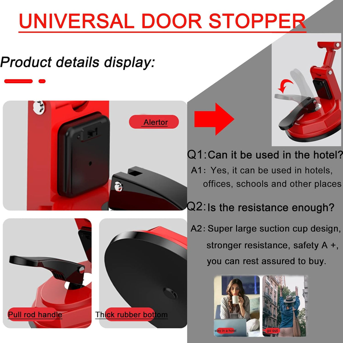 Door Jammer with Metal Die Cast Door Lock Brace L9583