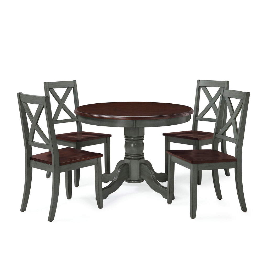 Blue & Mocha Finish Dining Table Z1718