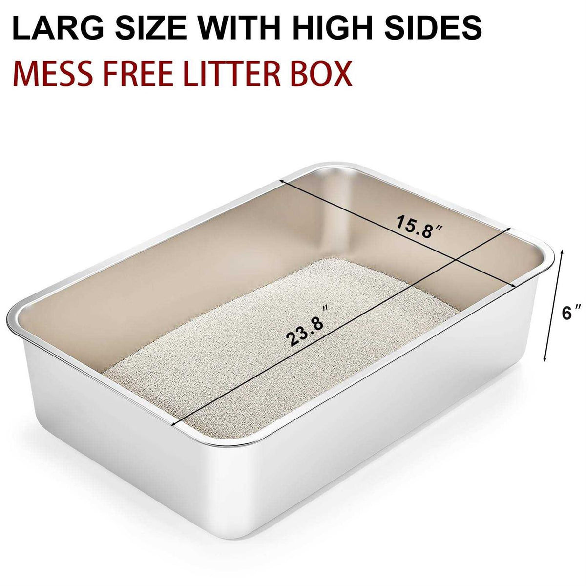 Stainless Steel Cat and Rabbit Litter Box W2950