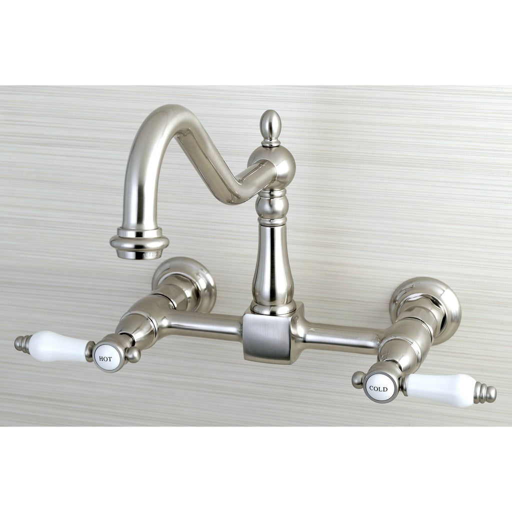Matte Black Wall Mount Bridge Kitchen Faucet Q315