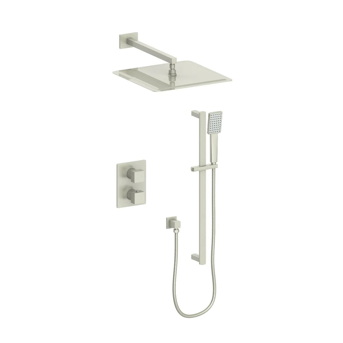Brushed Nickel Thermostatic Shower System C1533