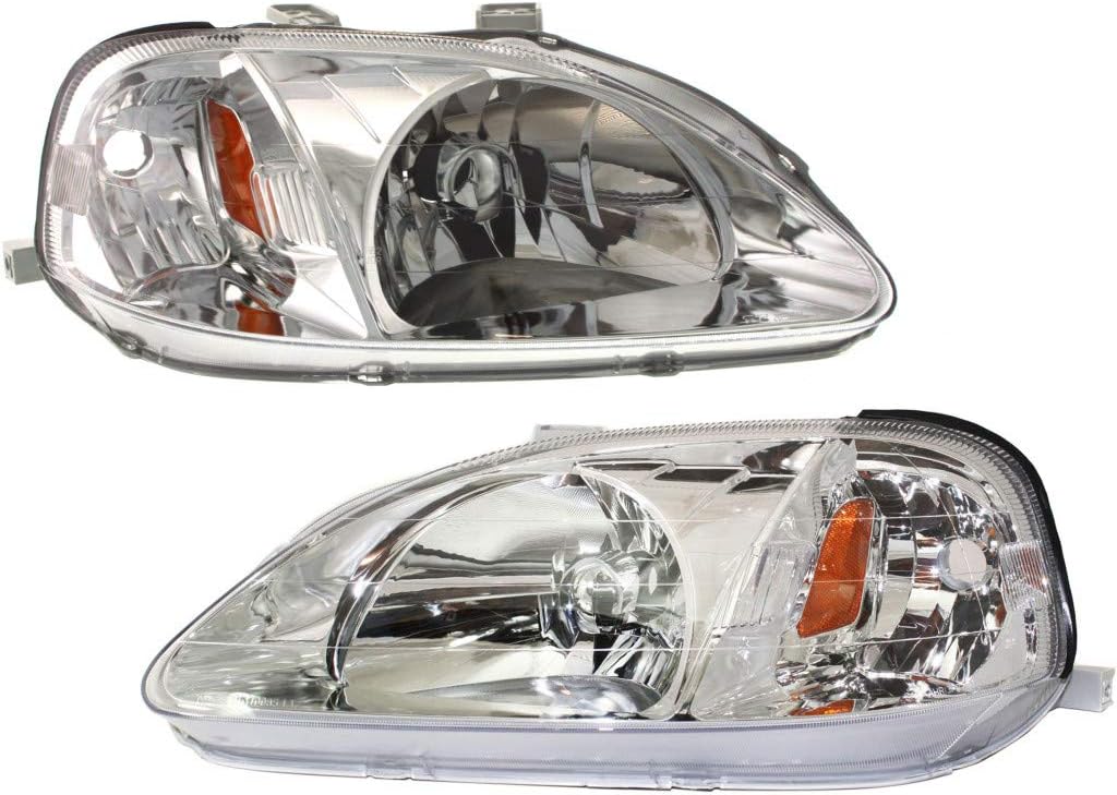 Headlight Assembly Unit Pair for Honda Civic 1999 2000 A32873