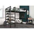 Black Metal Storage Loft with Bookcase F740