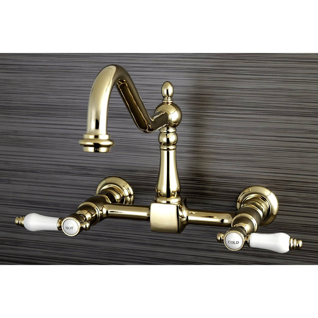 Matte Black Wall Mount Bridge Kitchen Faucet Q315