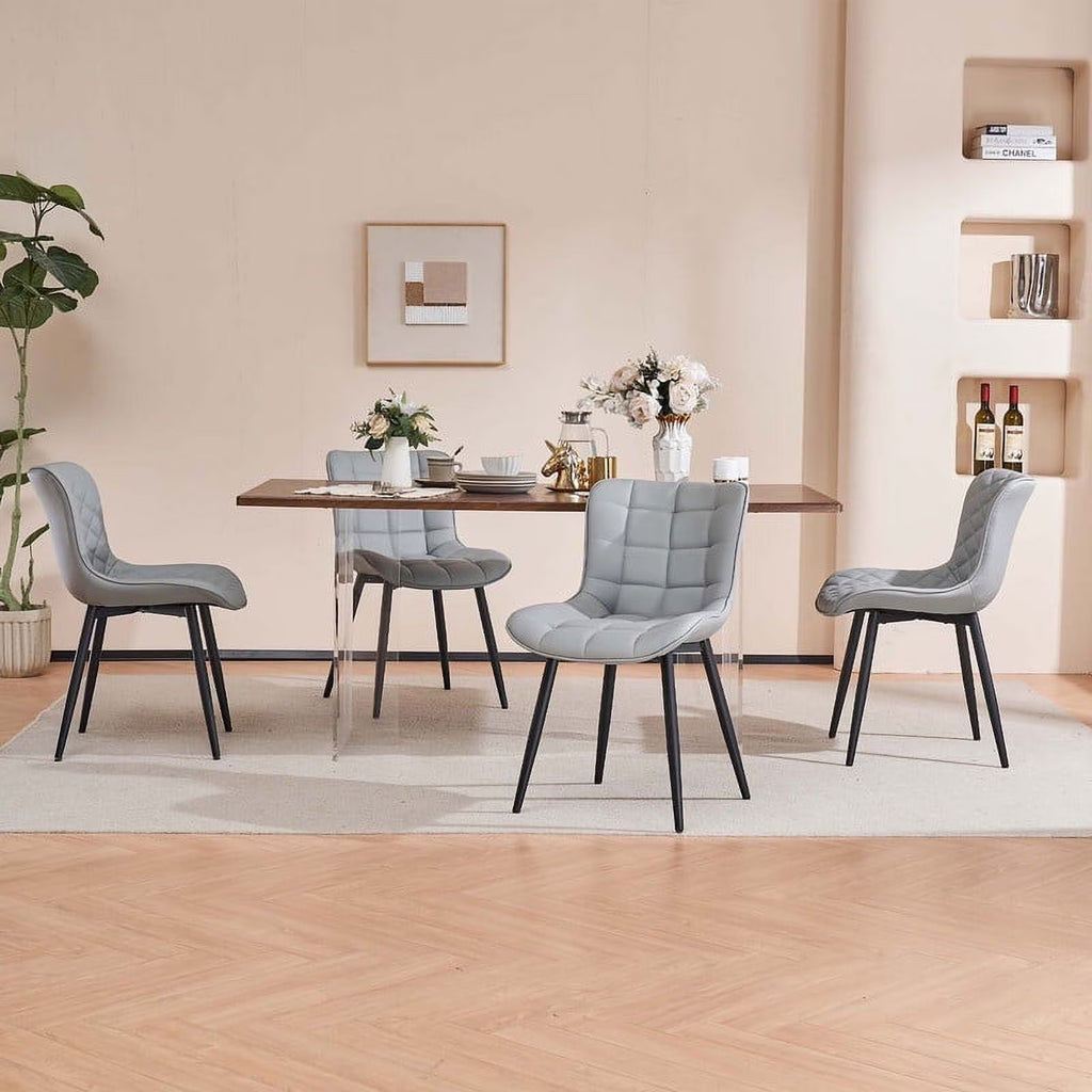Gray Faux Leather Dining Chair Set of 2 L527540