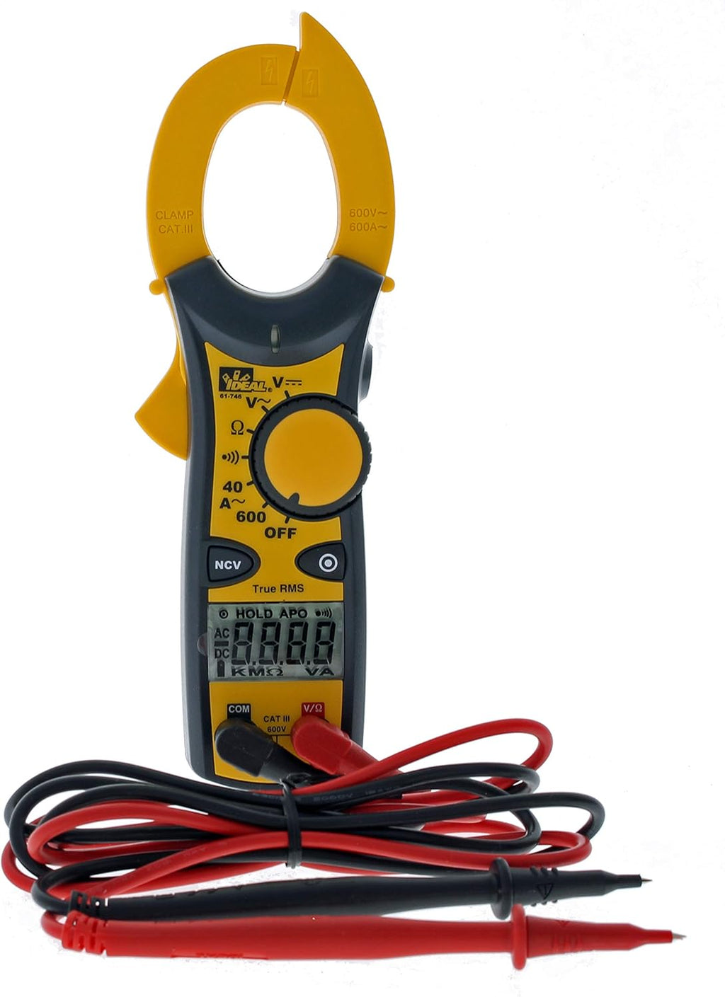 Clamp Meter 600 Amp AC with NCV, Voltage Indicator E510
