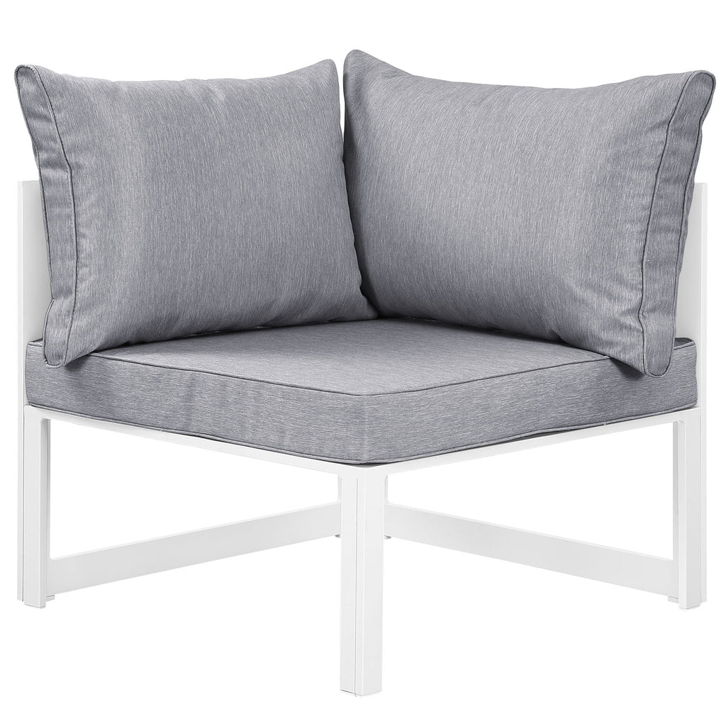 White Grey Fabric Outdoor Patio Sectional Sofa Set B153682