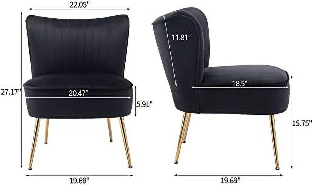 Light Gray Velvet Accent Chair with Golden Legs I670