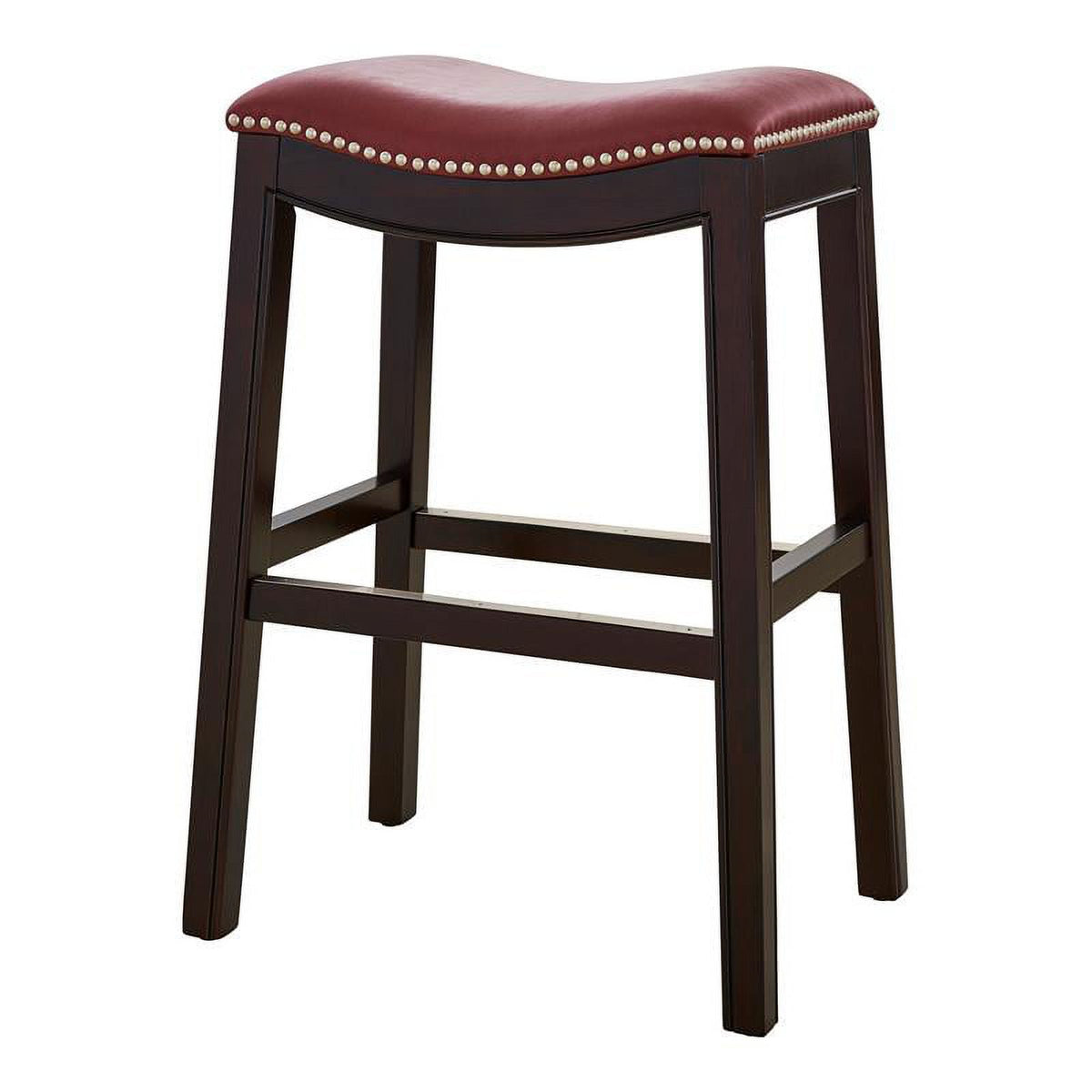 2 Piece Faux Leather Counter Height Barstool Set in Red N72468