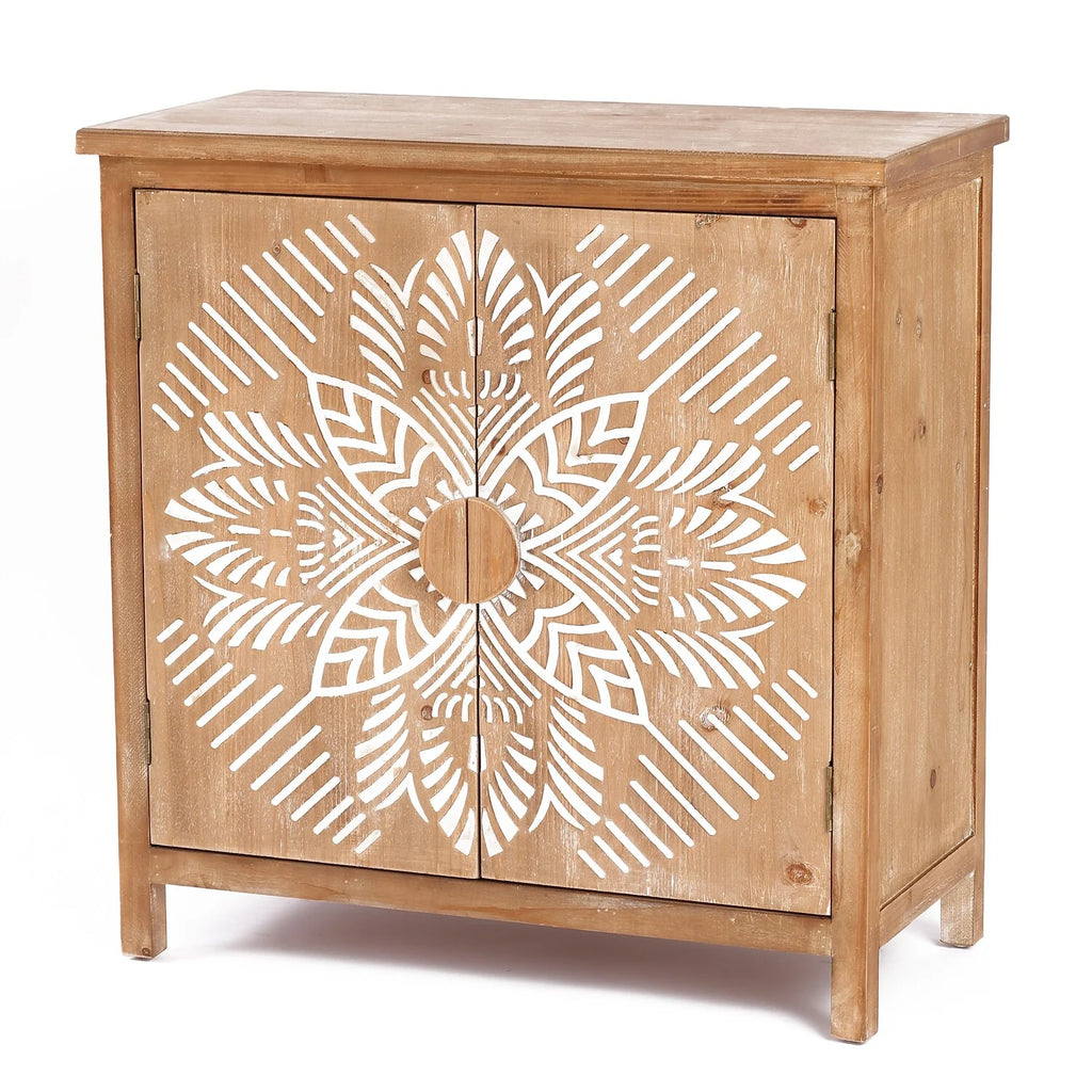 Natural Wood 2-Door Storage Cabinet E697118
