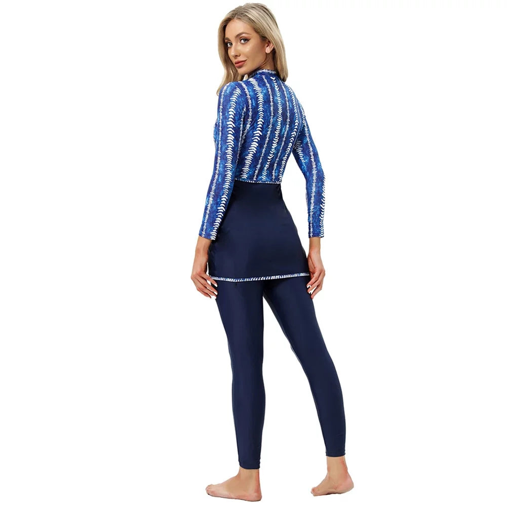 3 Pieces Long Sleeve Modest Swimwear Burkini B53070