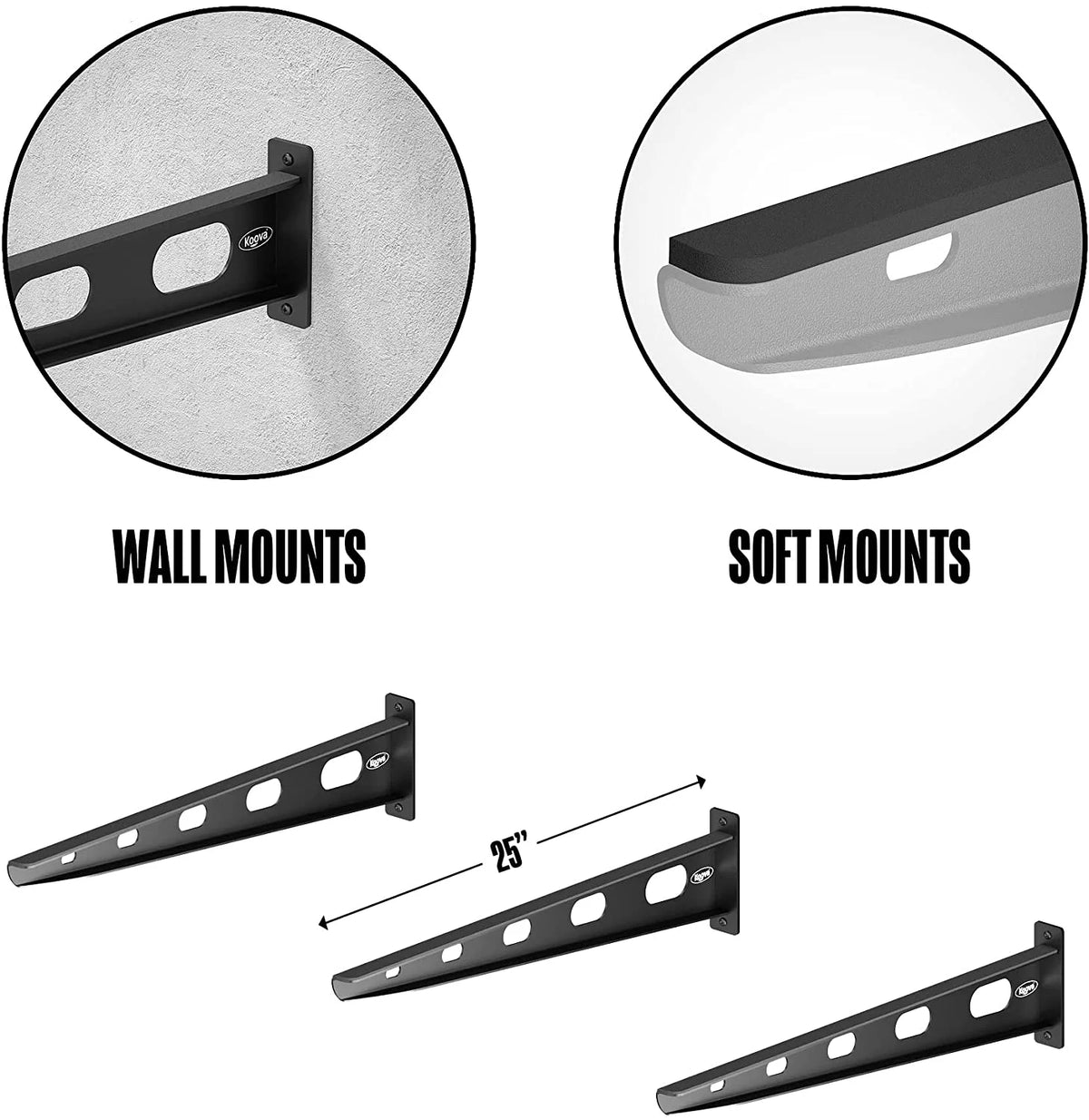 5 Pack Wall Mounted Kayak Rack 25" Arms U40352
