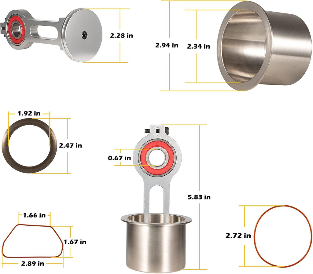 Compressor Piston Kit Connecting Rod Replacement Kit for Oil Free Air Compressor Pump Q8794