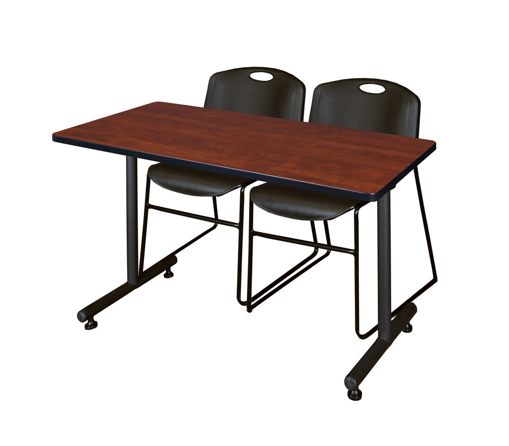 Black Training Table and 2 Stack Chairs R95403