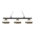 3 Light Billiard Light Matte Black Antique Copper Z334