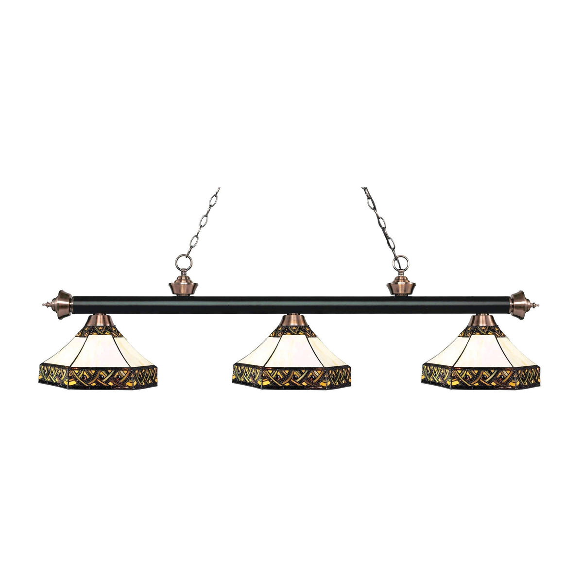 3 Light Billiard Light Matte Black Antique Copper Z334