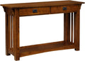Medium Oak Two Drawer Console Table with Shelf N19581