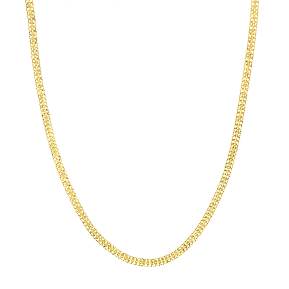 14K Yellow Gold Diamond Cut Chain Necklace L10232